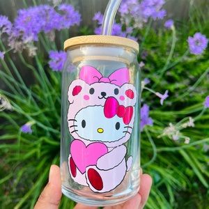 Hello Kitty Teddy Bear Beer Glass Can